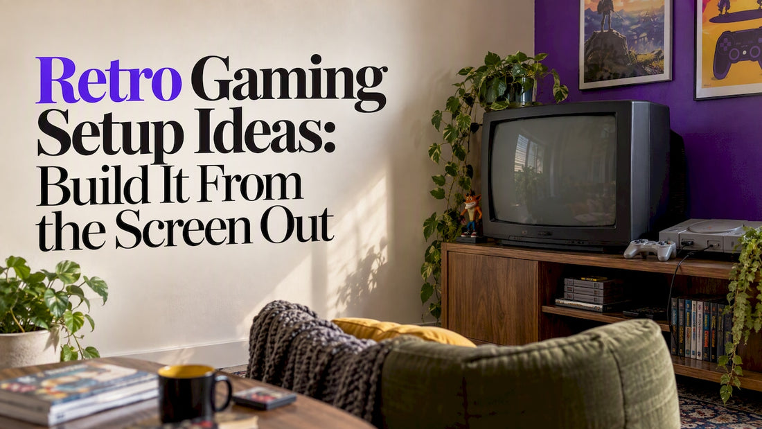 CRT television and console in retro gaming corner