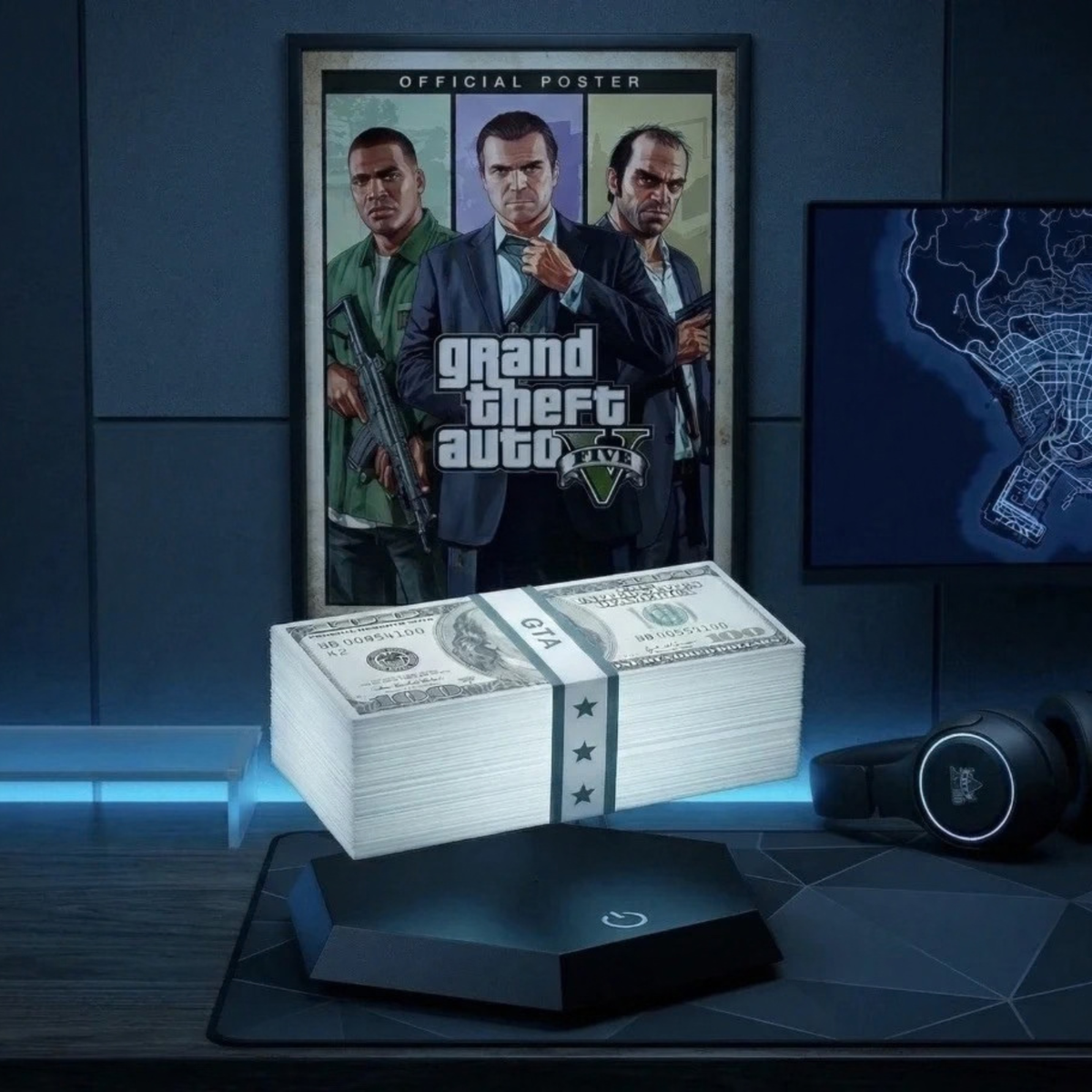 GTA Floating Money Brick LED Lamp - Playheroes