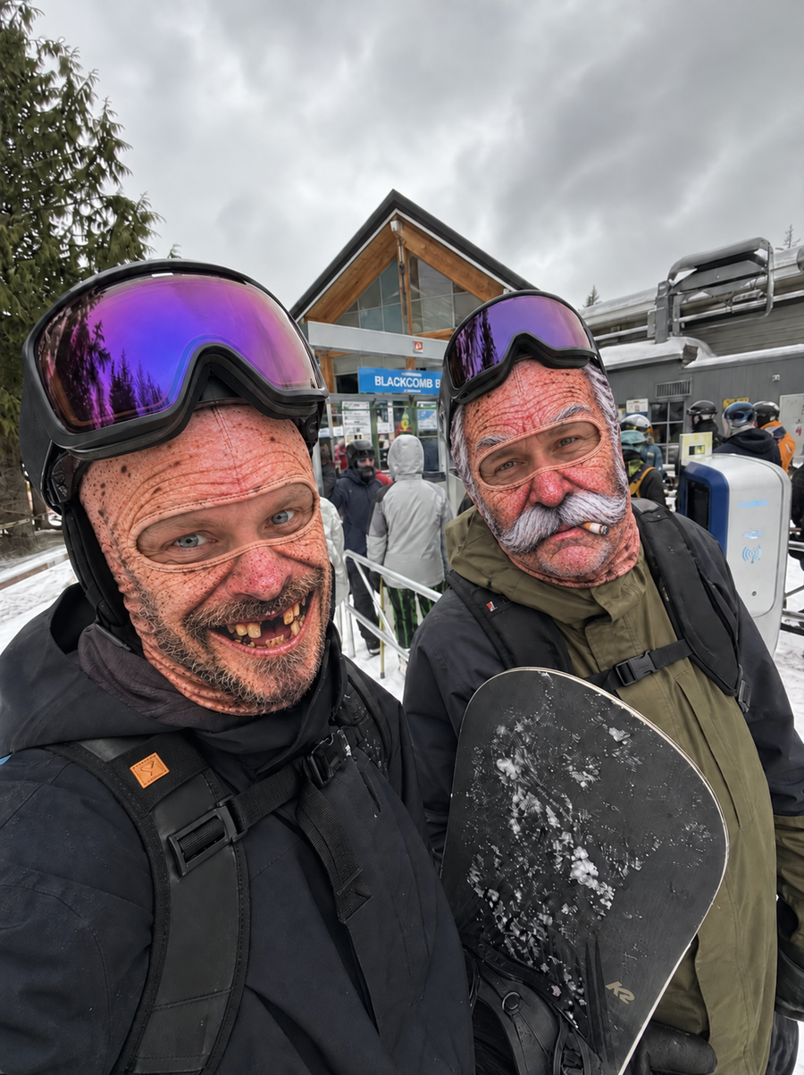 Happy skier or snowboarder