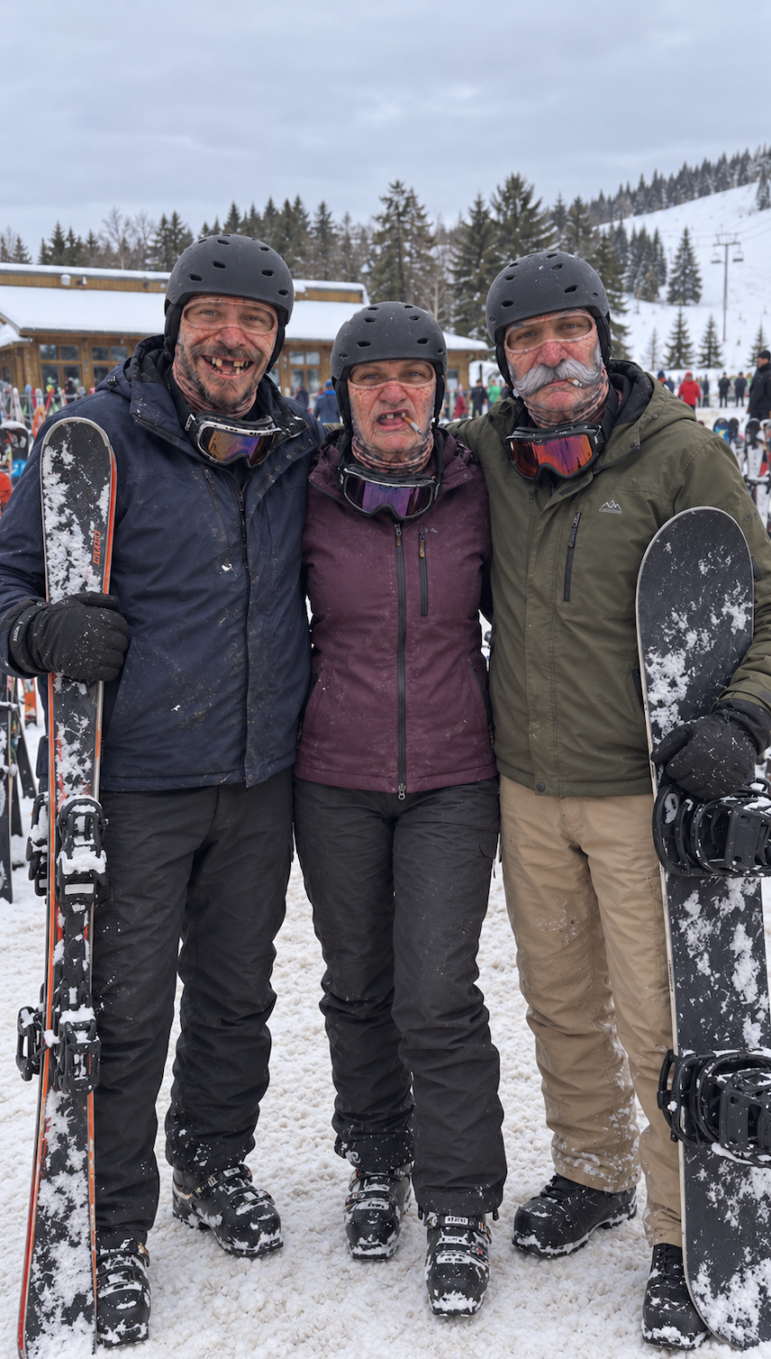 Happy skier or snowboarder
